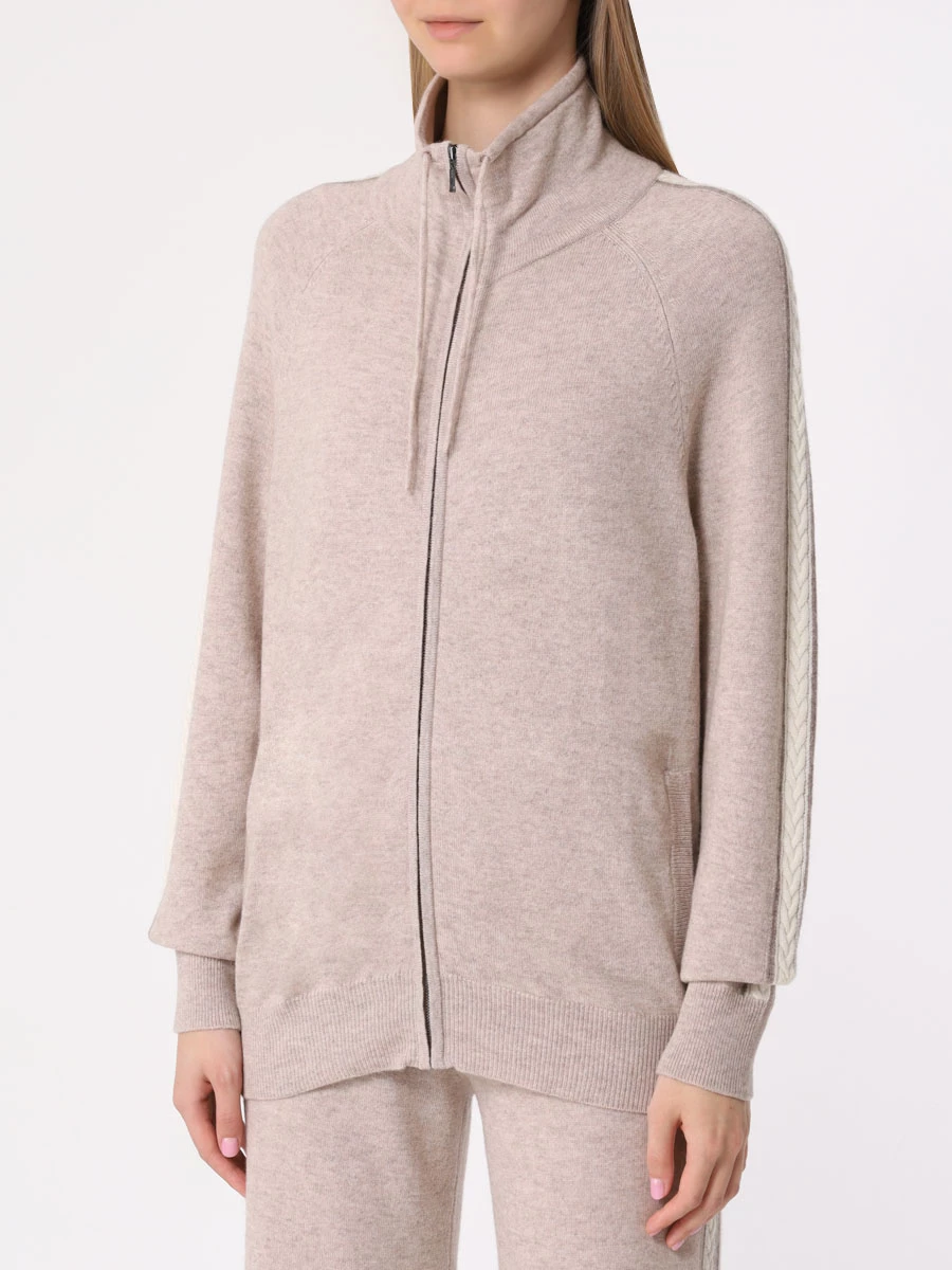 Кардиган кашемировый MIR CASHMERE cwe23-033 мел.беж/молочн/натур Бежевый  Фото 4