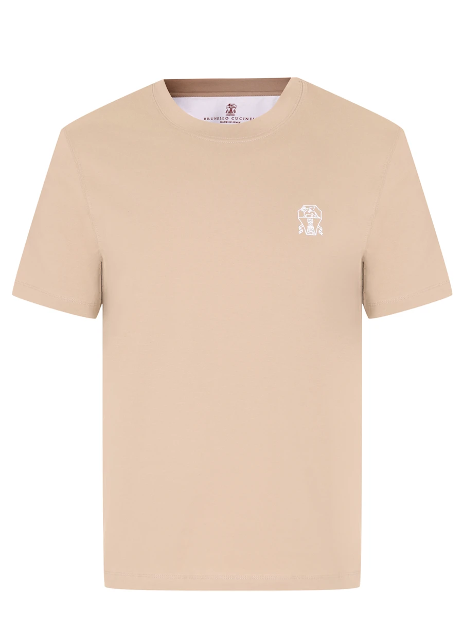 

Футболка хлопковая, Бежевый, M0B137445G CES73