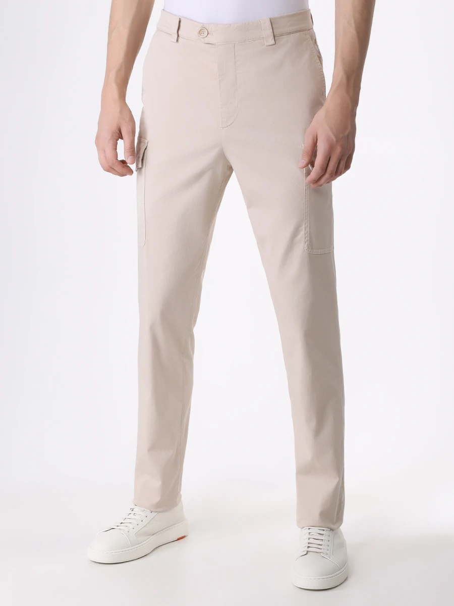 Брюки-карго Leisure Fit хлопковые BRUNELLO CUCINELLI M289LE1890 C6233 Светло- Бежевый  Фото 4