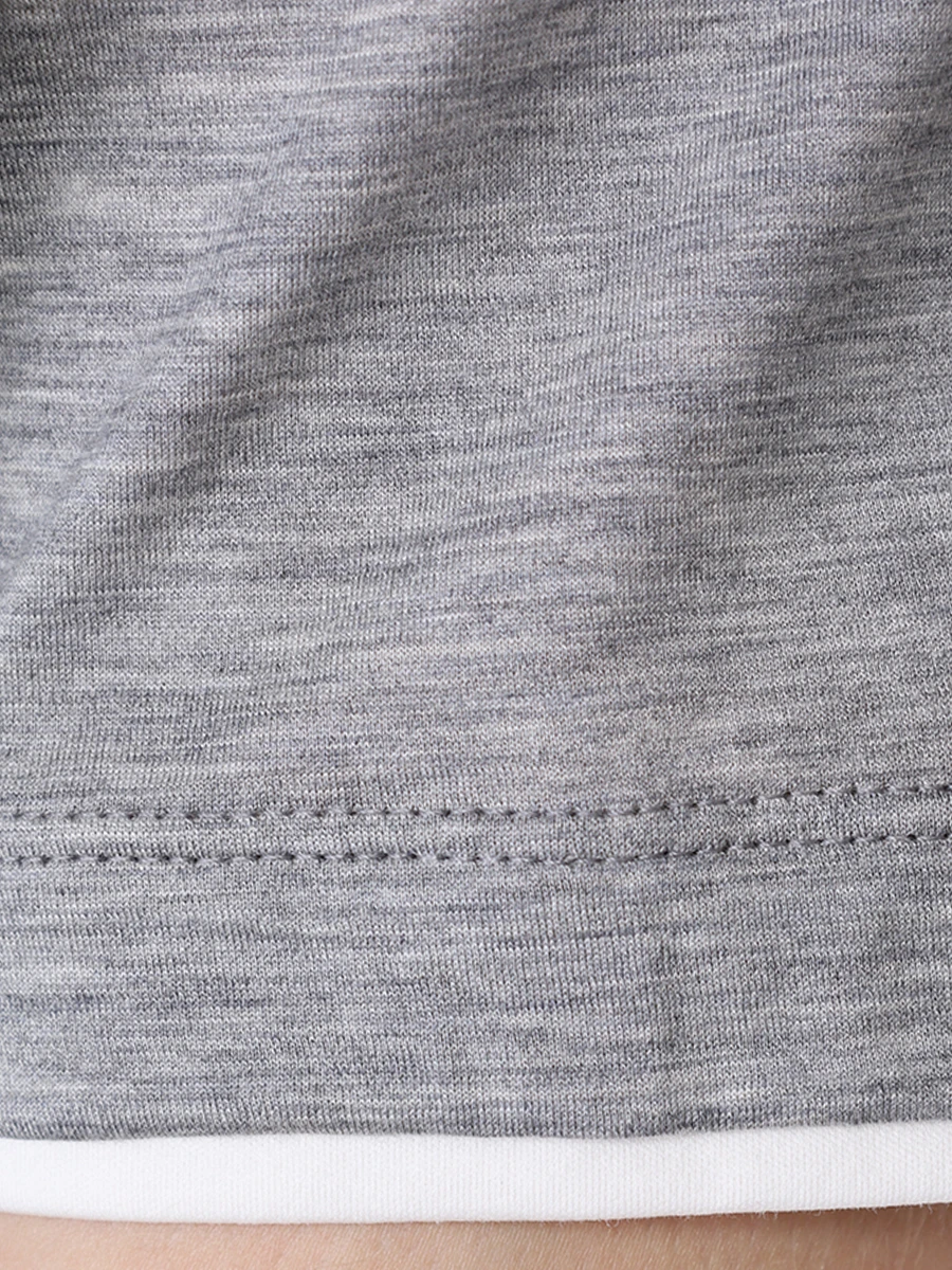 Футболка из хлопка и шелка BRUNELLO CUCINELLI MD8217427 CNZ17 Серый  Фото 6