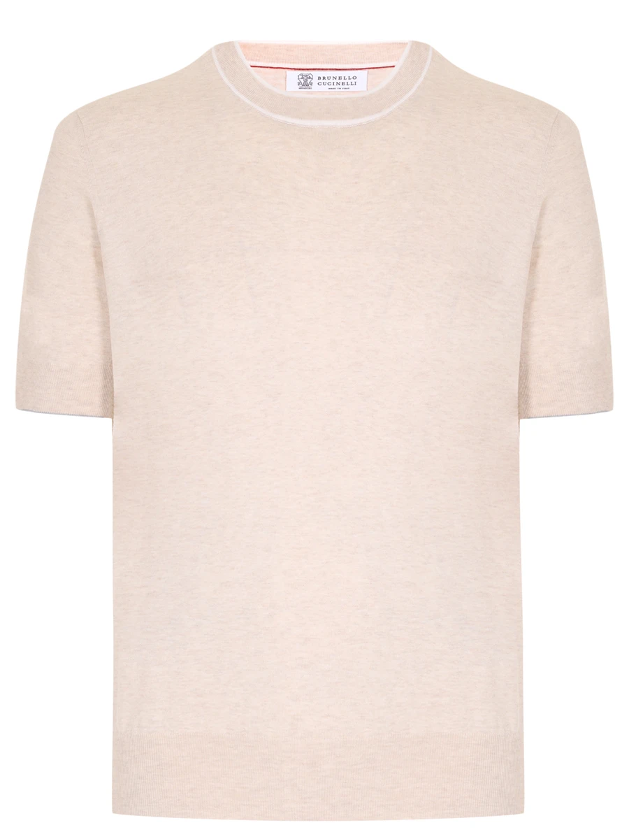 Футболка хлопковая BRUNELLO CUCINELLI M29802030 CQ176 Бежевый 
