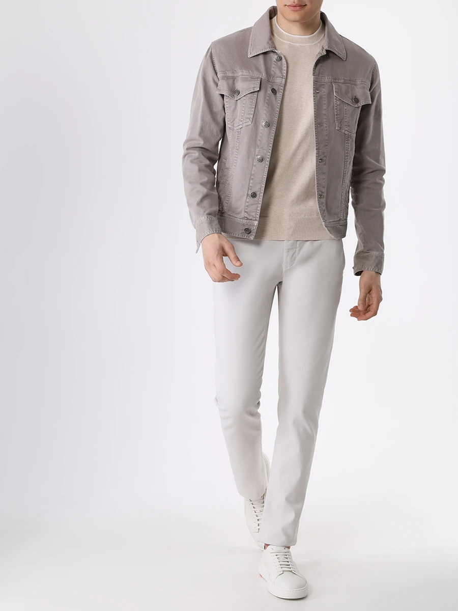 Футболка хлопковая BRUNELLO CUCINELLI M29802030 CQ176 Бежевый  Фото 2