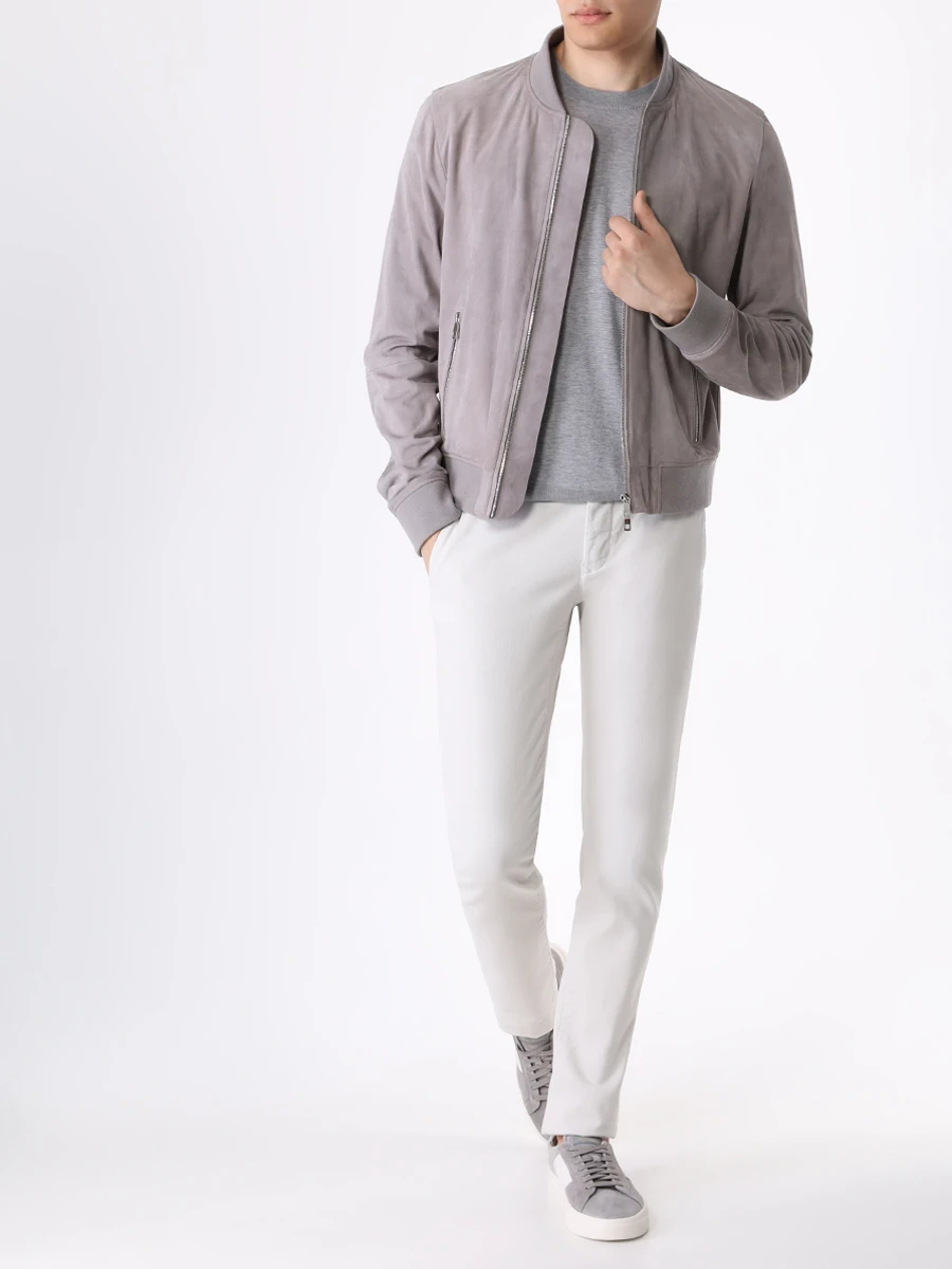 Футболка хлопковая BRUNELLO CUCINELLI MSE80B2243 C1396 Серый  Фото 2