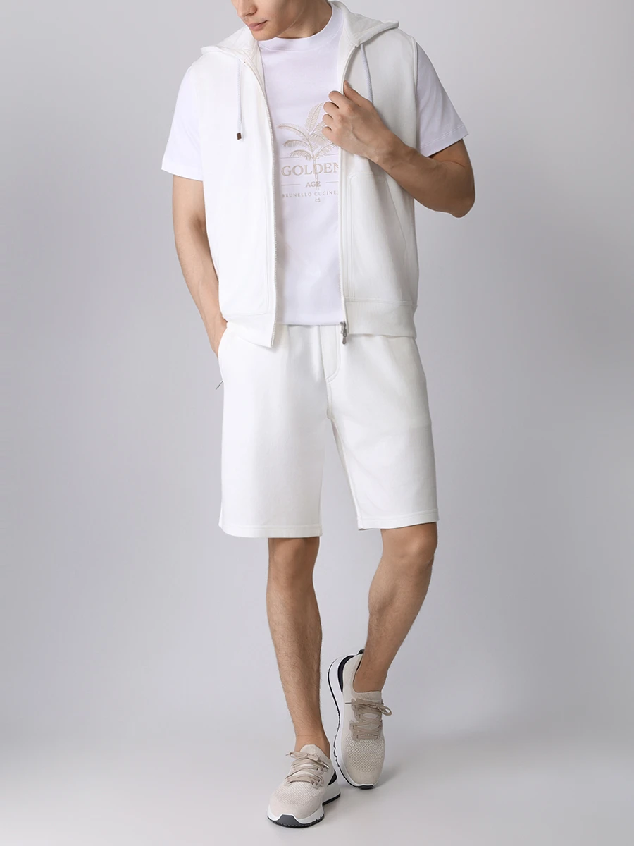 Жилет хлопковый BRUNELLO CUCINELLI M0T35B2281 C7220 Белый  Фото 2