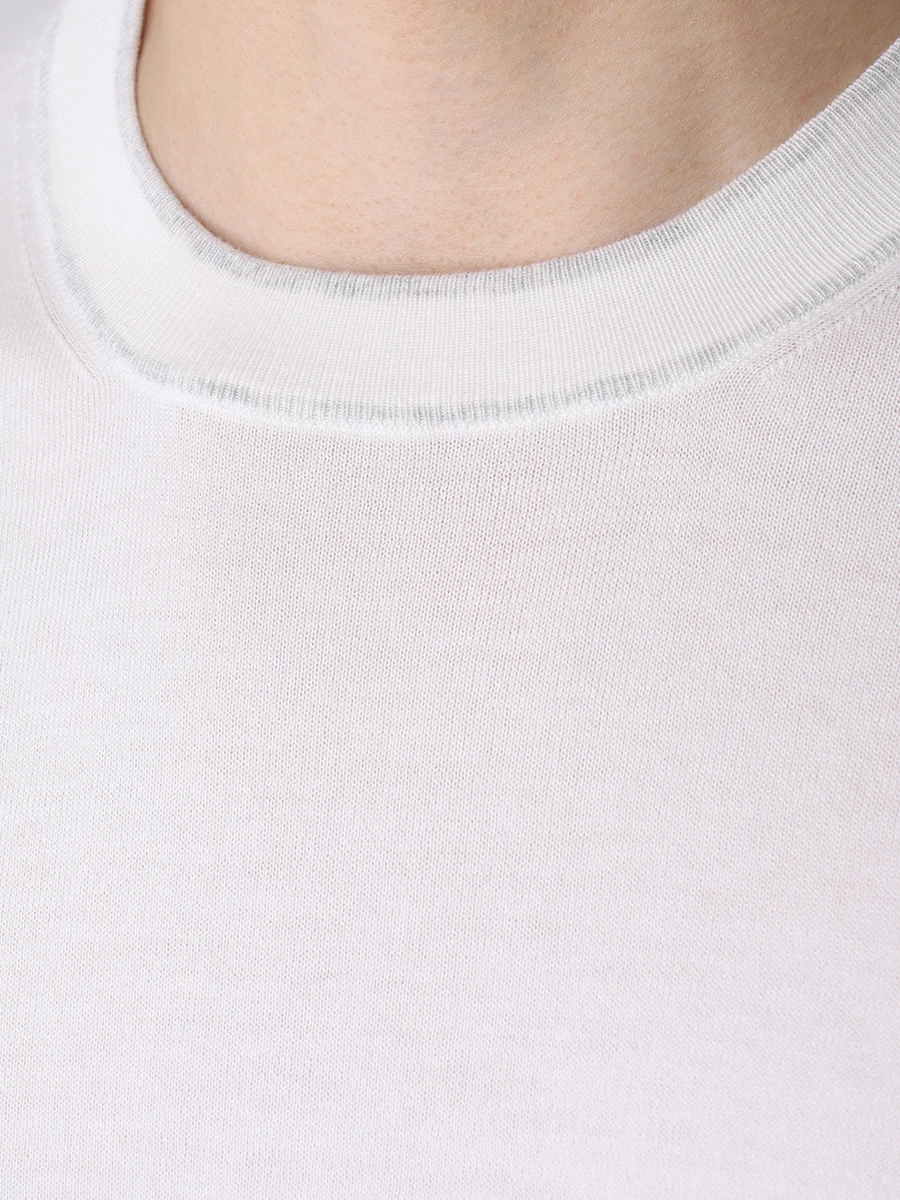 Футболка хлопковая BRUNELLO CUCINELLI M29802030 CGW78 Белый  Фото 5