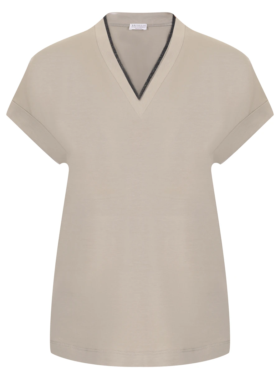 Футболка хлопковая BRUNELLO CUCINELLI M0T18BD222 C9591 Зеленый 