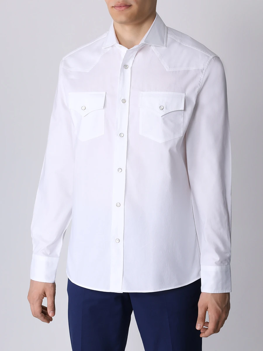 

Рубашка Easy Fit хлопковая, Белый, MB6974008 C001