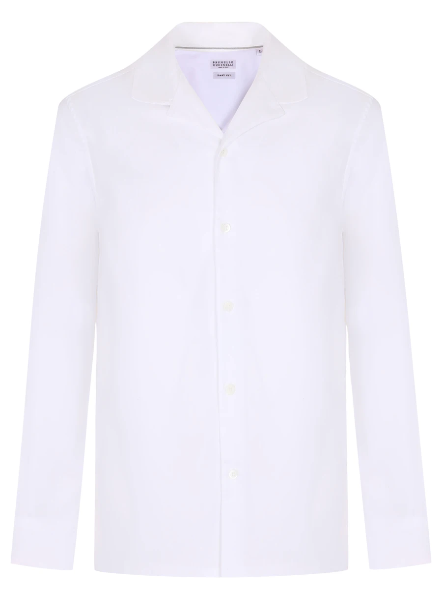 Рубашка Easy Fit хлопковая BRUNELLO CUCINELLI MW6040667 C001 Белый 