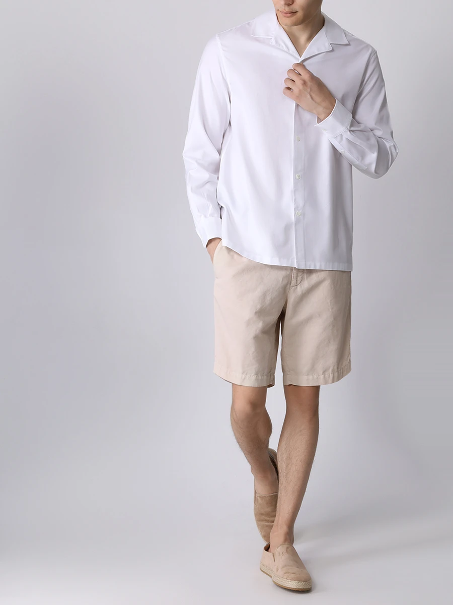 Рубашка Easy Fit хлопковая BRUNELLO CUCINELLI MW6040667 C001 Белый  Фото 2