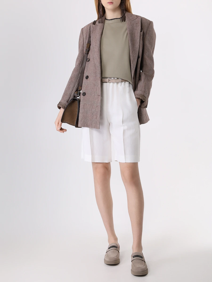 Футболка хлопковая BRUNELLO CUCINELLI M0T18BD200 C9591 Зеленый  Фото 2