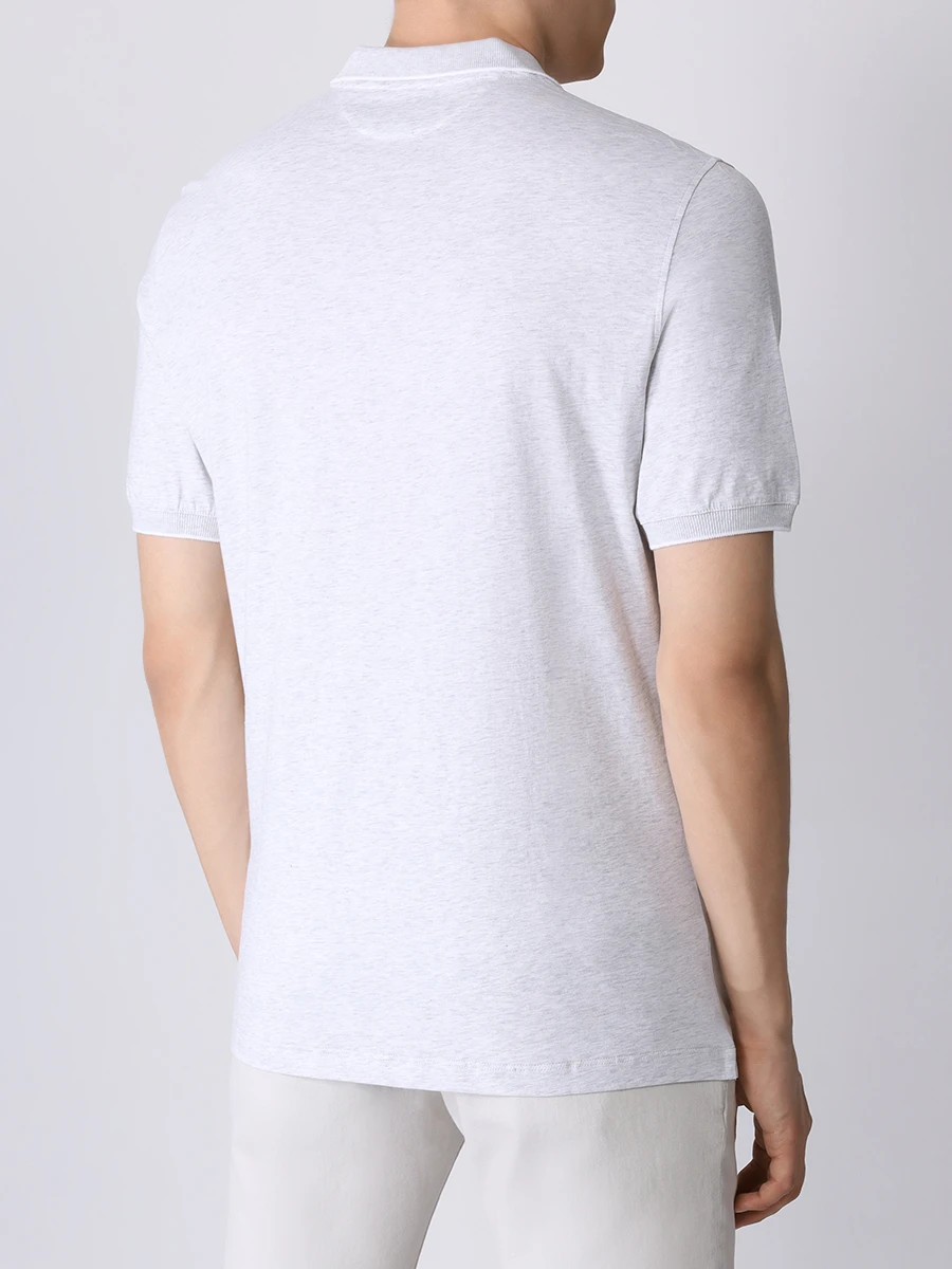 Поло хлопковое BRUNELLO CUCINELLI M0B139779G CY887 Серый  Фото 3