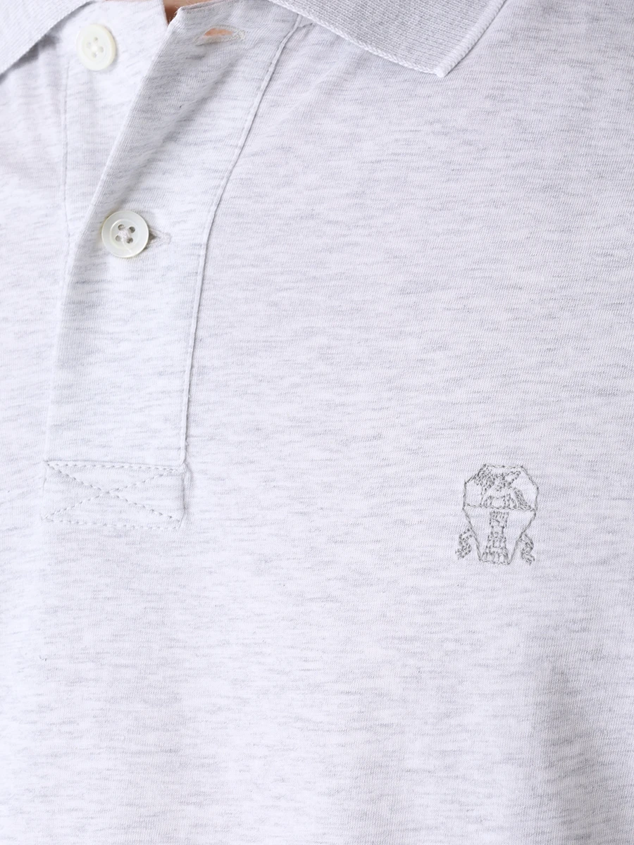 Поло хлопковое BRUNELLO CUCINELLI M0B139779G CY887 Серый  Фото 5