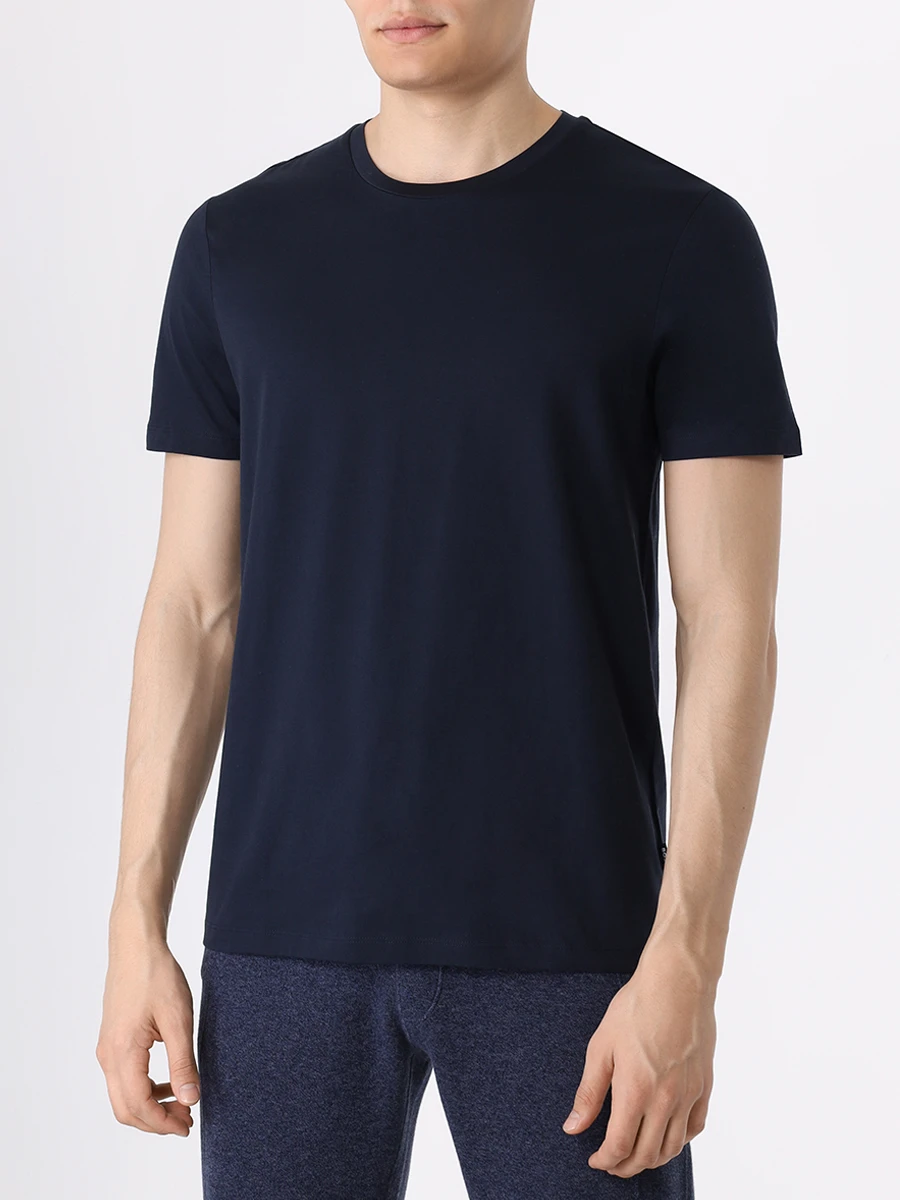 Футболка Slim Fit хлопковая BOSS 50468395/404 Синий  Фото 4