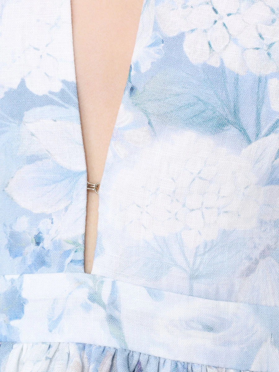 Платье льняное Anemone YVON ANEMONE Голубые бабочки, размер 40, цвет принт - фото 5