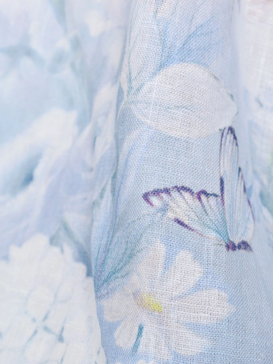 Платье льняное Anemone YVON ANEMONE Голубые бабочки, размер 40, цвет принт - фото 6