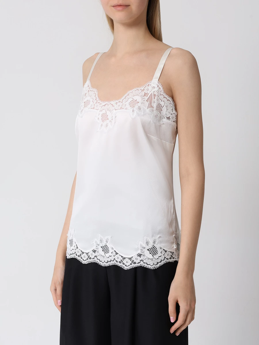 Топ шелковый DOLCE & GABBANA O7A00T ONO13 W0001 Белый  Фото 4