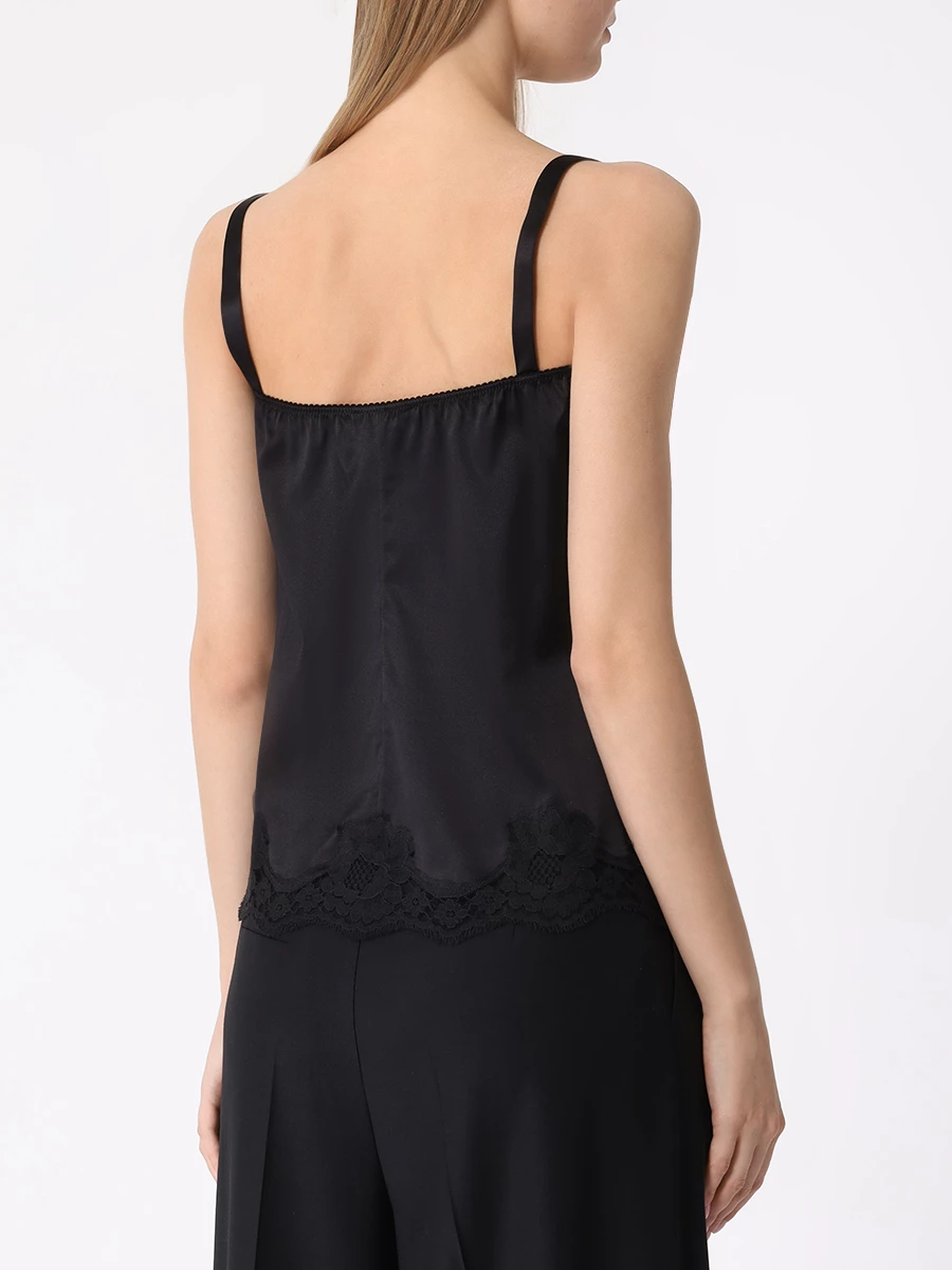 Топ шелковый DOLCE & GABBANA O7A00T ONO13 N0000 Черный  Фото 3