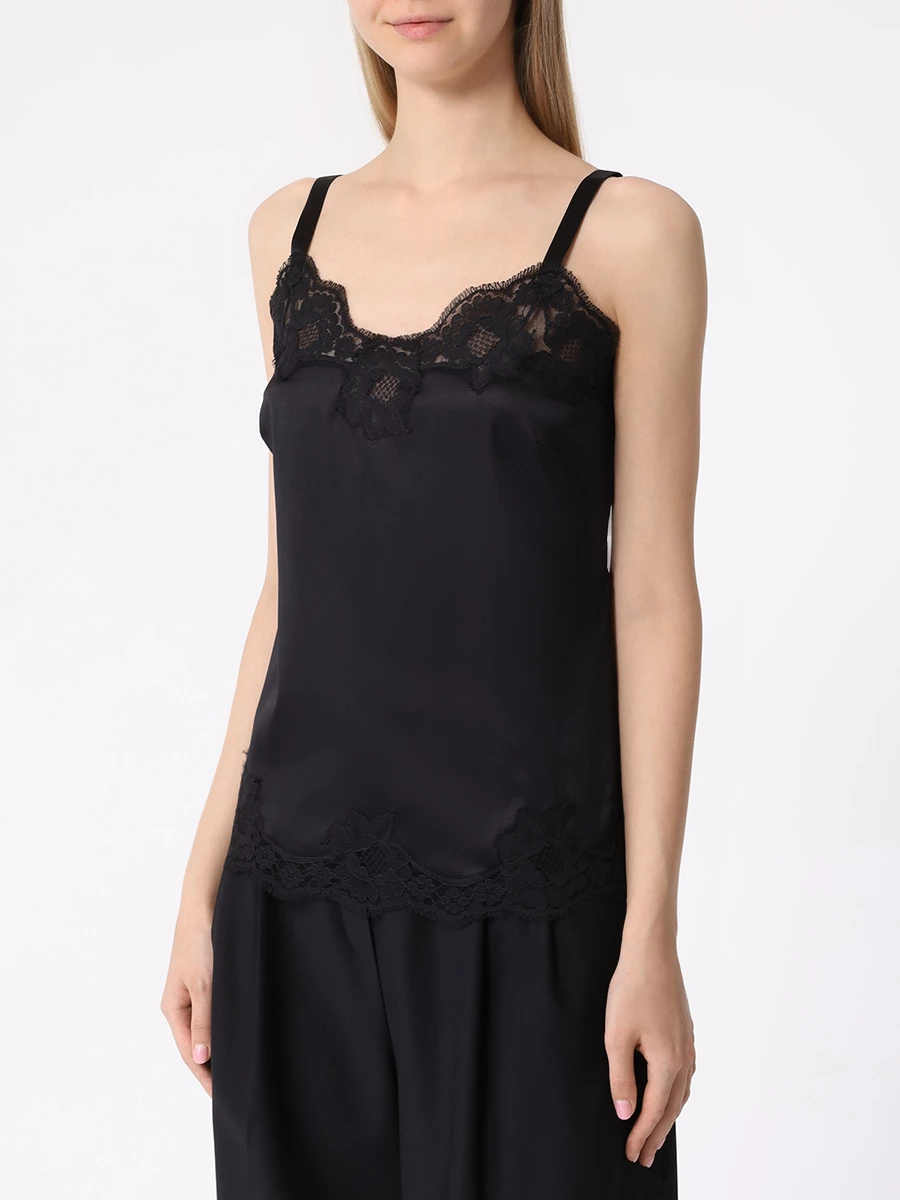 Топ шелковый DOLCE & GABBANA O7A00T ONO13 N0000 Черный  Фото 4