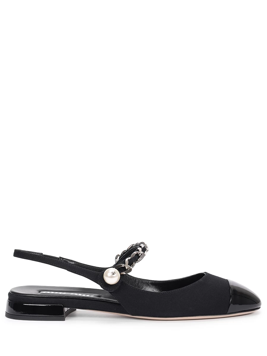 Балетки комбинированные MIU MIU 5F046E 3I3O F0002 Черный 