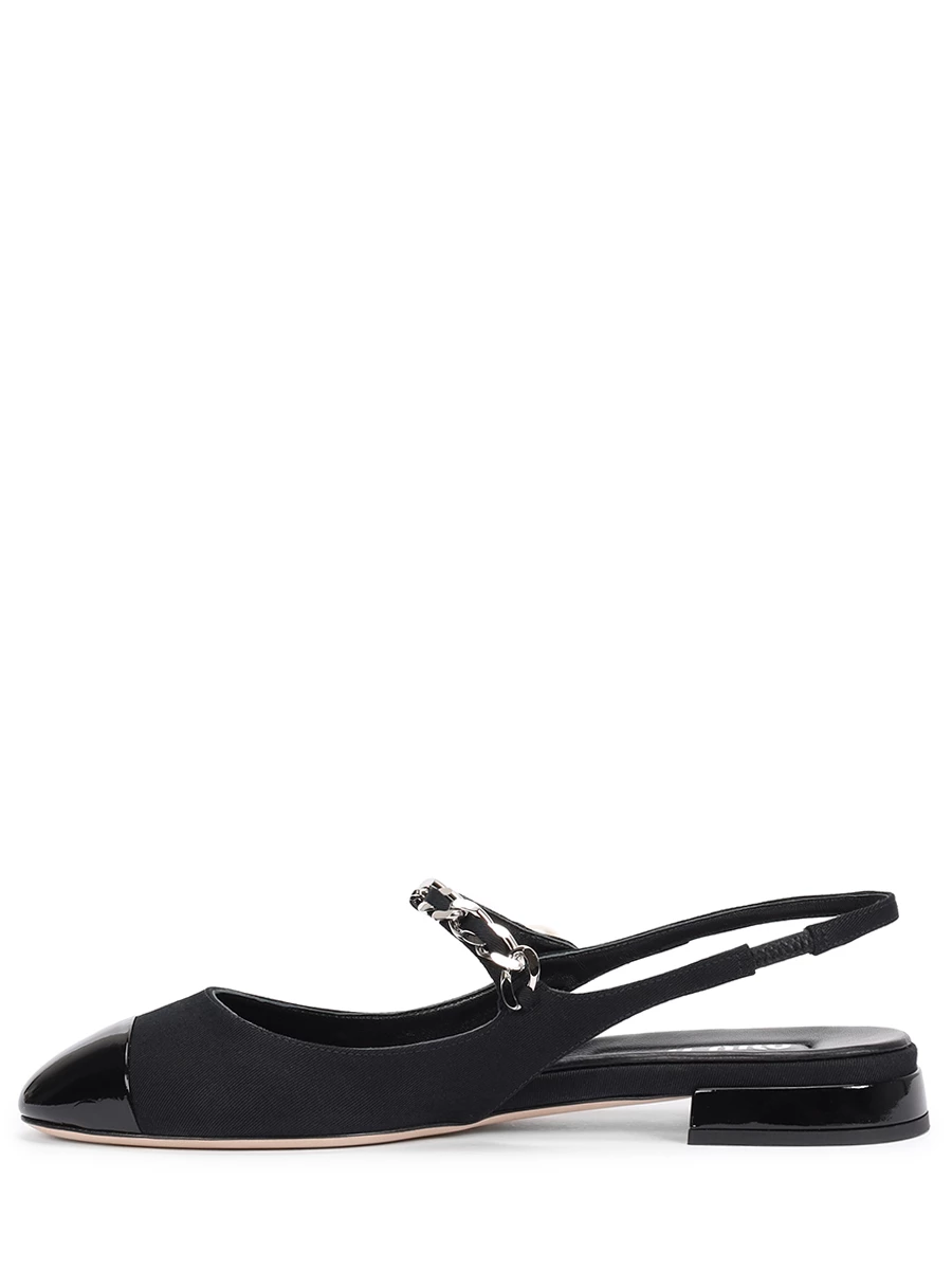 Балетки комбинированные MIU MIU 5F046E 3I3O F0002 Черный  Фото 3