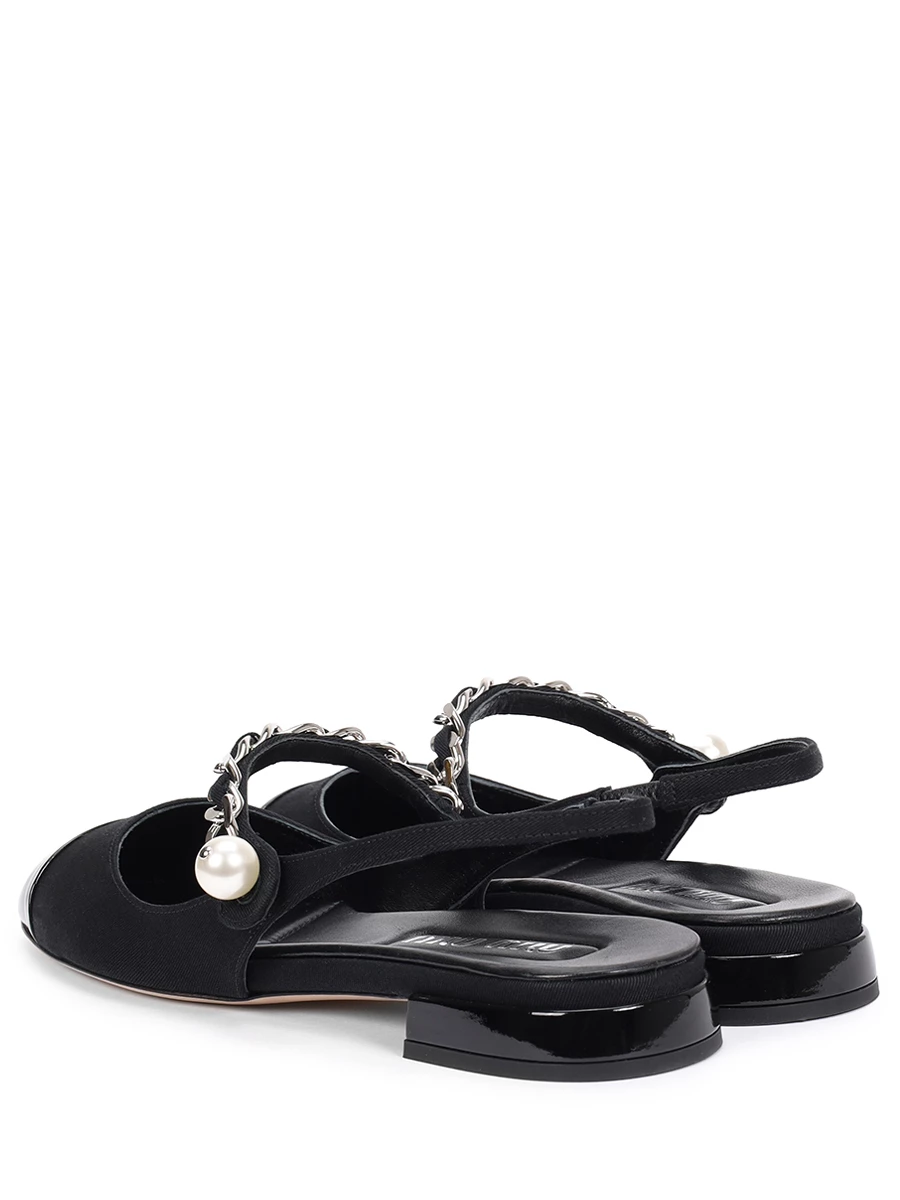 Балетки комбинированные MIU MIU 5F046E 3I3O F0002 Черный  Фото 4
