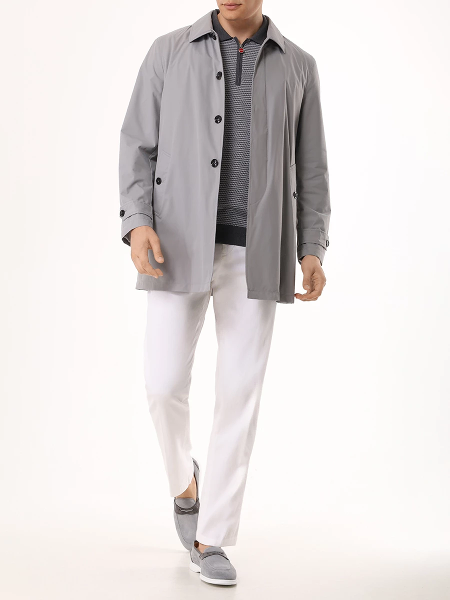 Плащ однотонный KITON UW1734 WP03 V0834C03 Серый  Фото 2