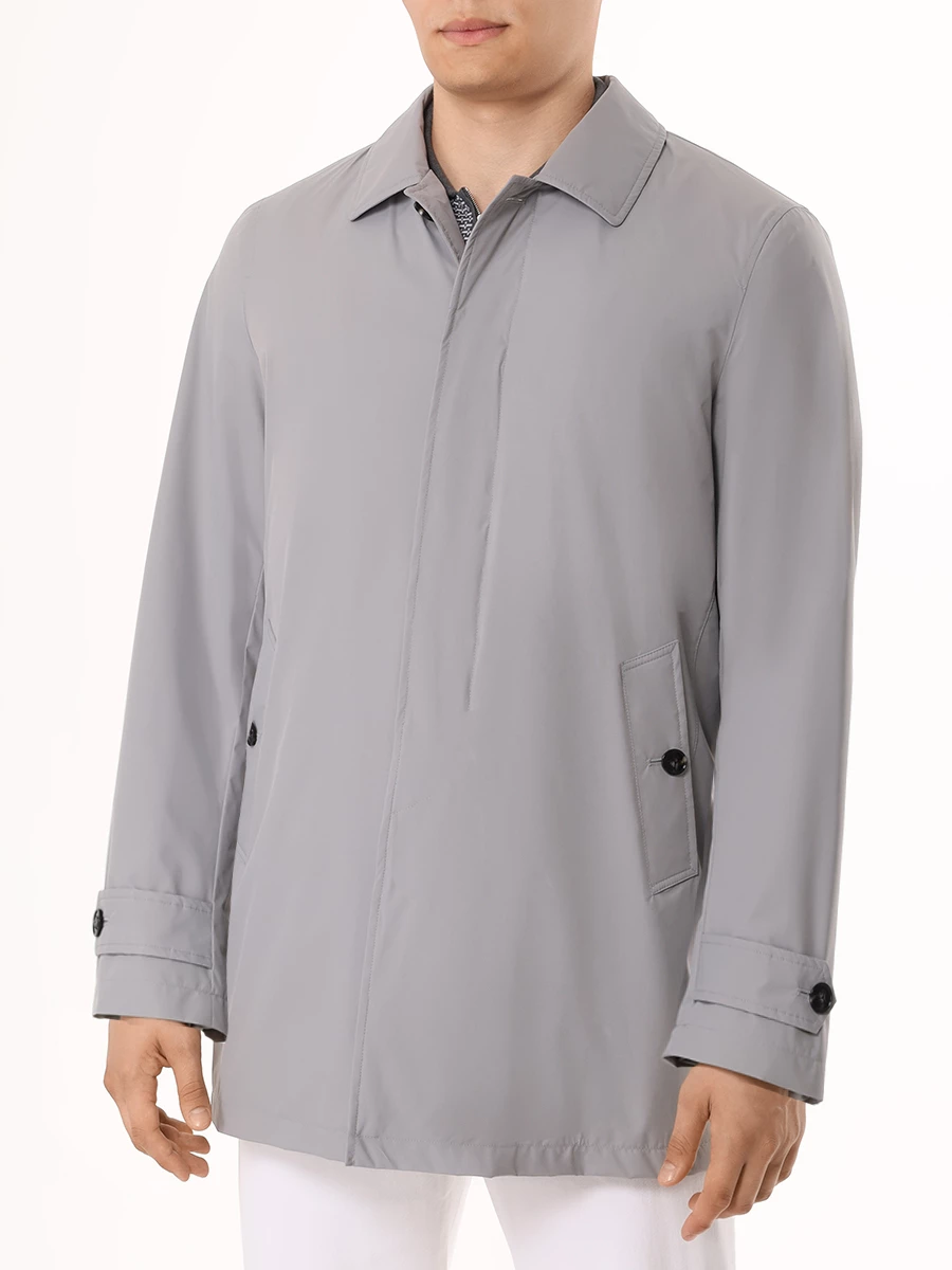 Плащ однотонный KITON UW1734 WP03 V0834C03 Серый  Фото 4