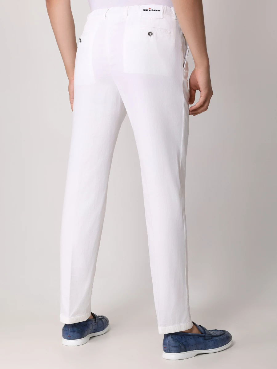 Брюки хлопковые KITON UFPPE JR14 K0609D12 Белый  Фото 3