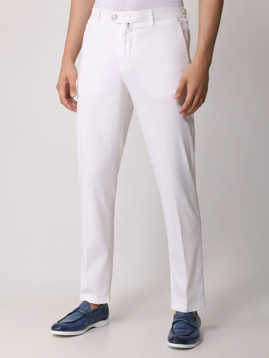 Брюки хлопковые KITON UFPPE JR14 K0609D12 Белый  Фото 4