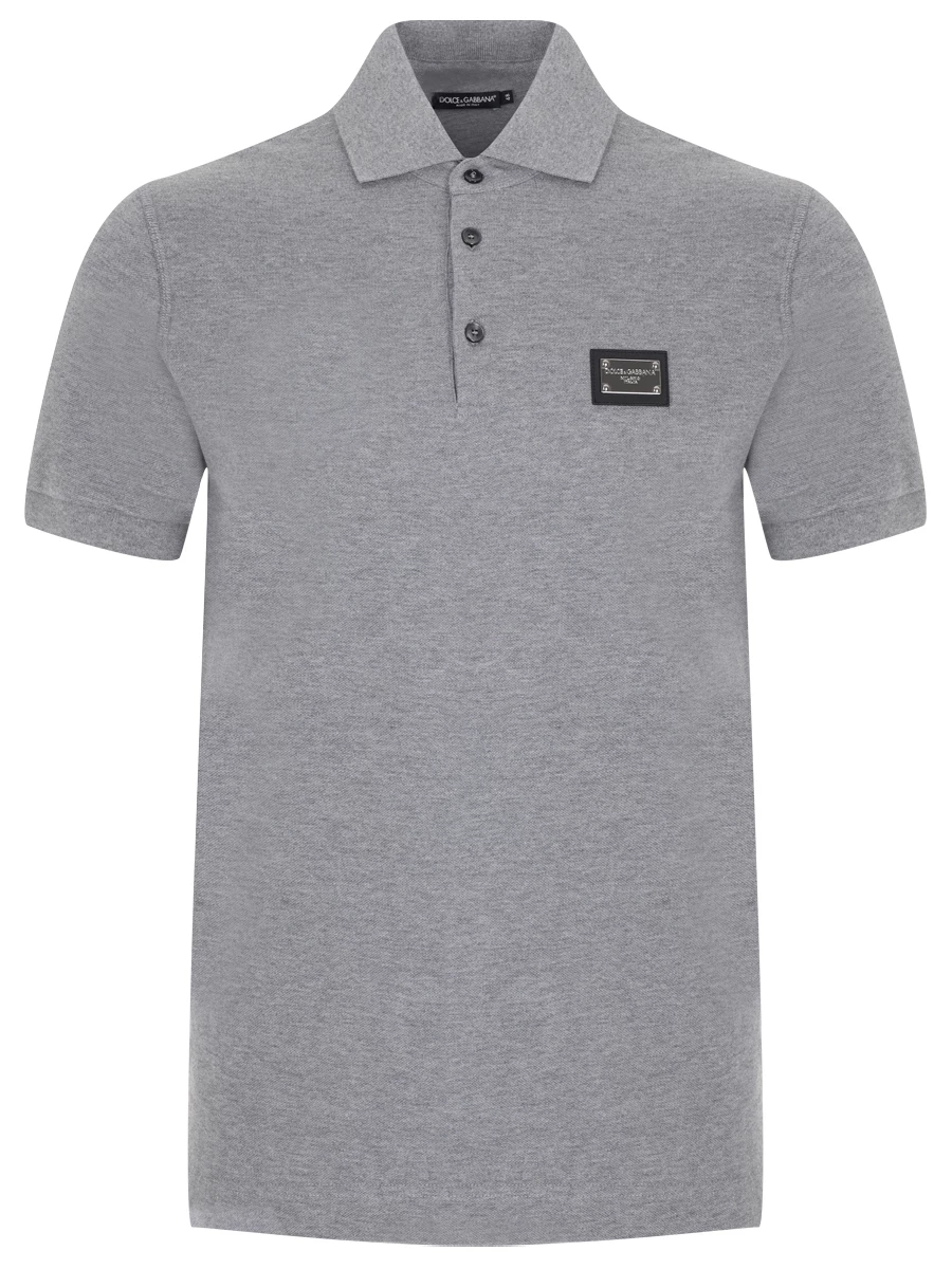 Поло хлопковое DOLCE & GABBANA G8PL4T G7F2H S8291 Серый 
