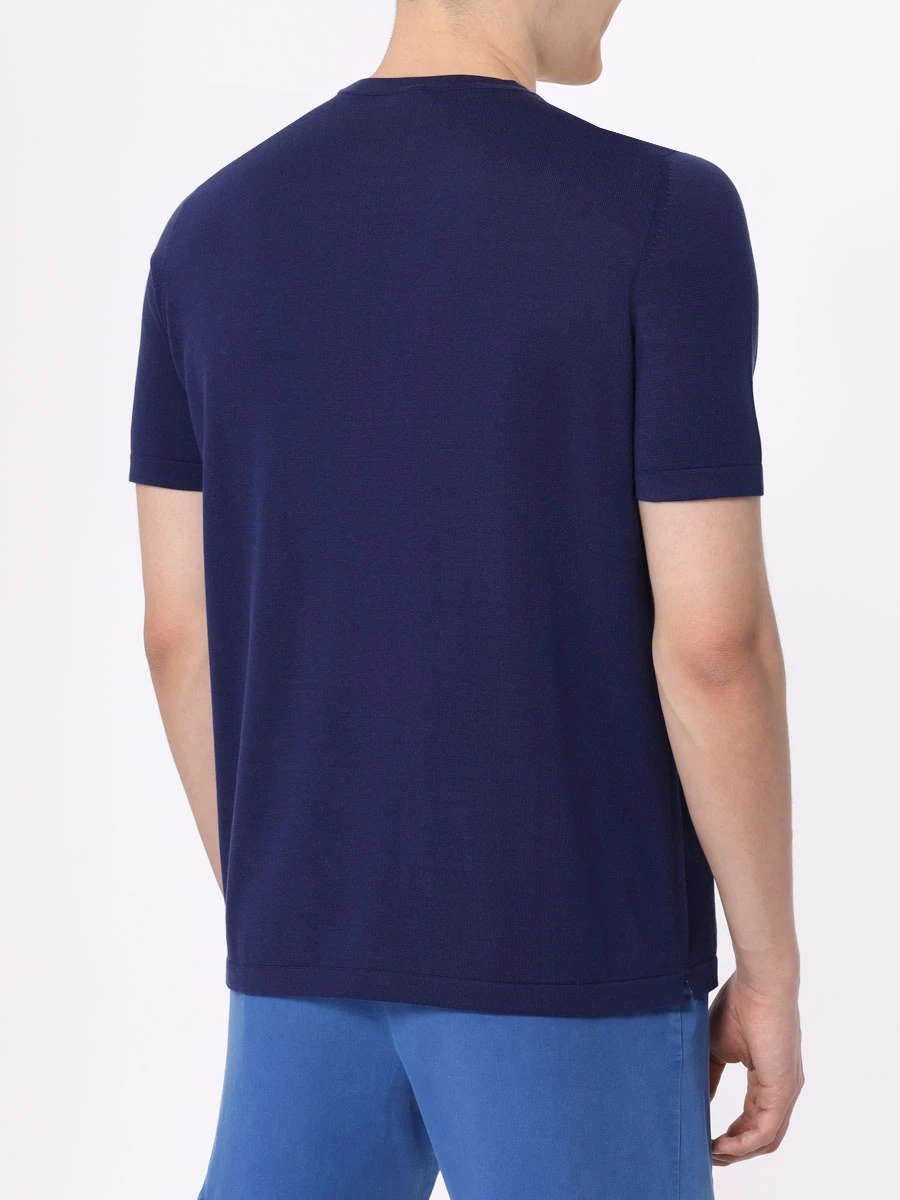 Футболка хлопковая KITON UMK039803001 Синий  Фото 3