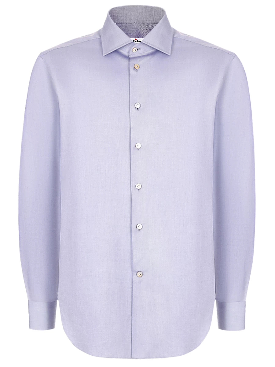 Рубашка Slim Fit хлопковая KITON UCCH0888506000 Серый 