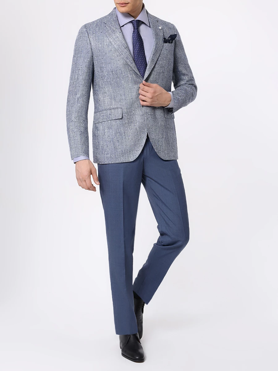 Рубашка Slim Fit хлопковая KITON UCCH0888506000 Серый  Фото 2