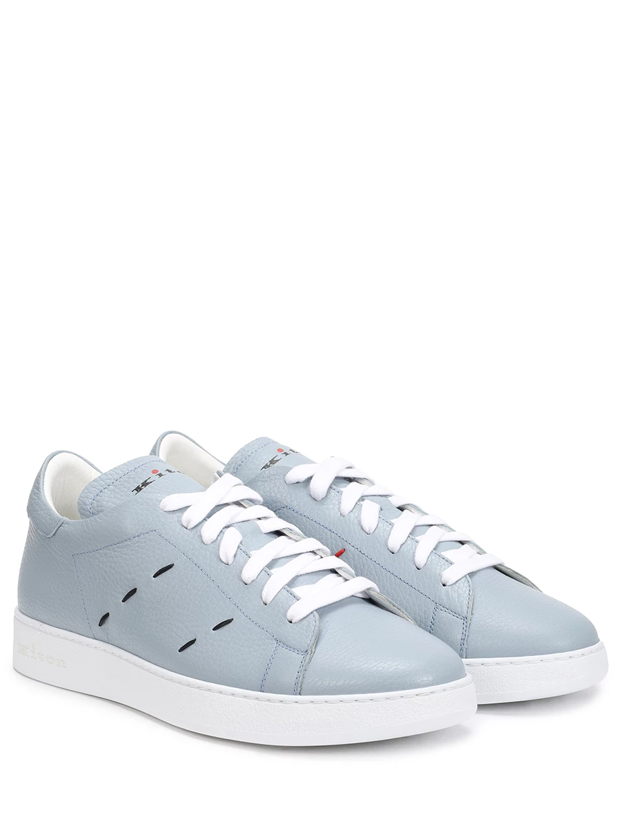 Кеды кожаные KITON USSA068N0103506001 Голубой  Фото 2