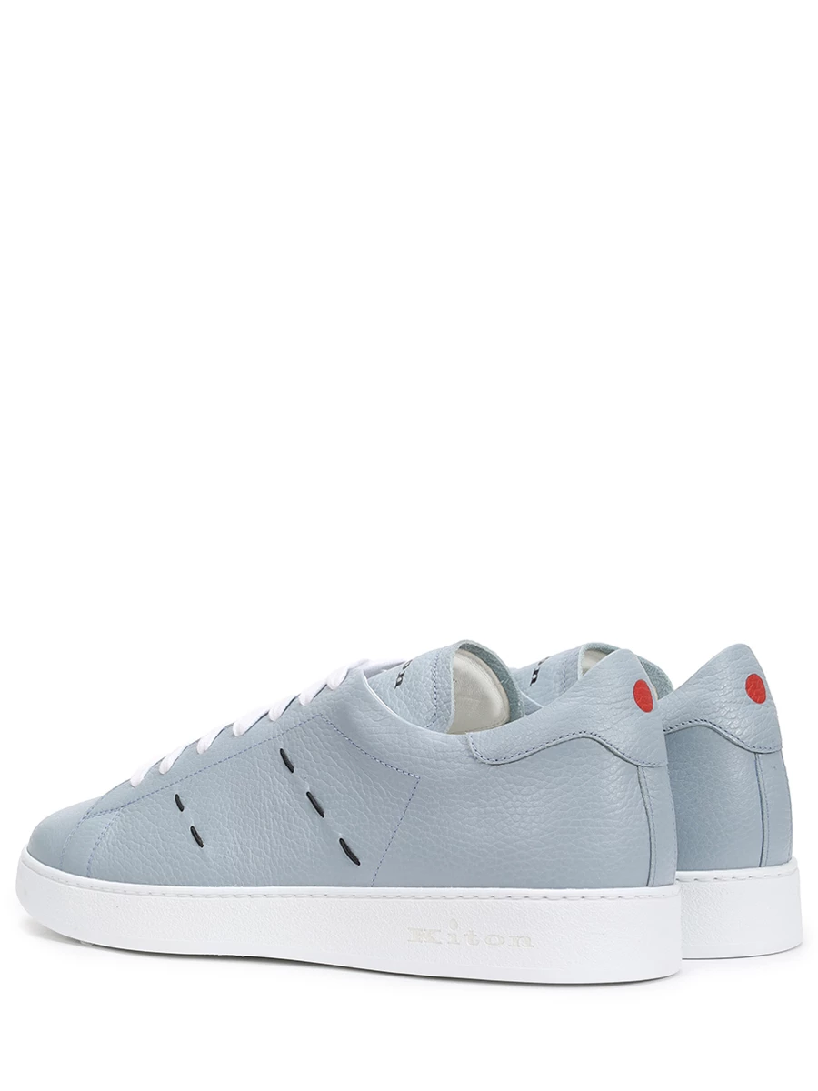 Кеды кожаные KITON USSA068N0103506001 Голубой  Фото 4