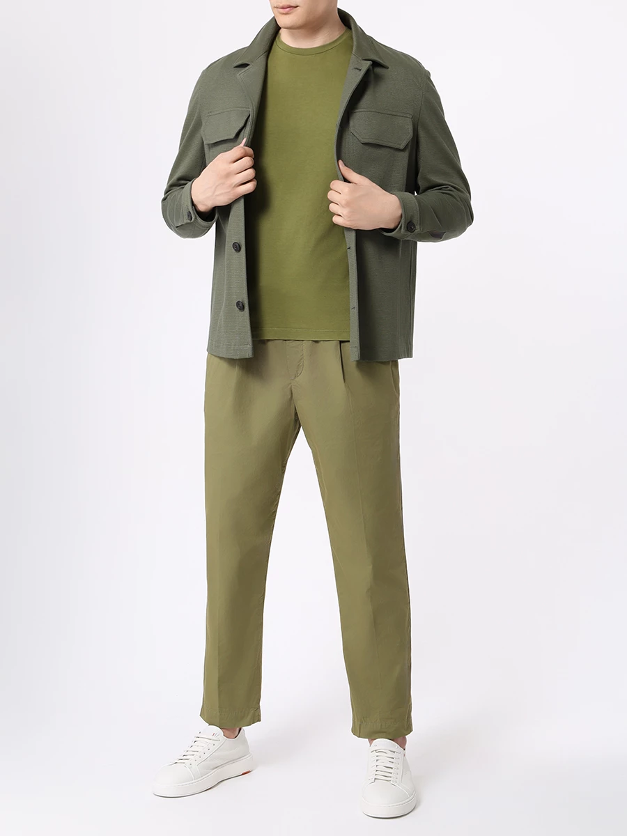 Брюки хлопковые JACOB COHEN UP017 01 S4137 R49 Зеленый  Фото 2