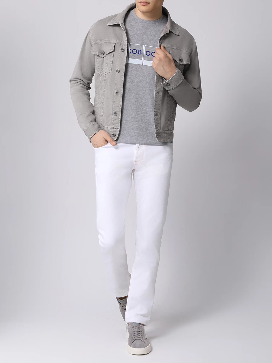 Джинсы Slim Fit хлопковые JACOB COHEN UQM04 3P S3848 750D/BARD Белый  Фото 2