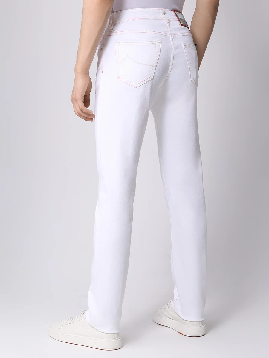 Джинсы Slim Fit хлопковые JACOB COHEN UQM04 3P S3848 750D/BARD Белый  Фото 3