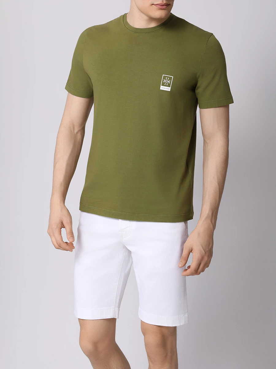 Шорты Slim Fit хлопковые JACOB COHEN UOE02 30 S3848 750D Белый  Фото 2