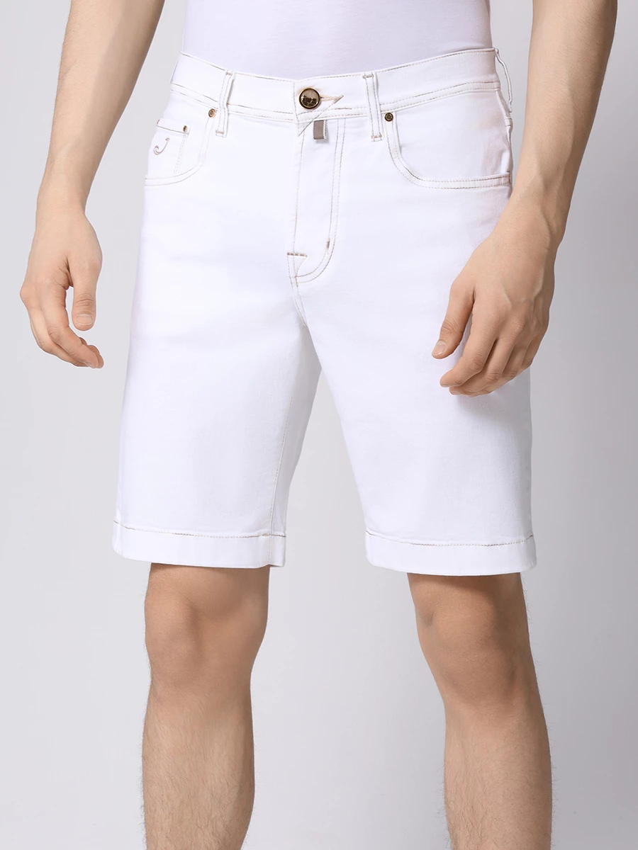 Шорты Slim Fit хлопковые JACOB COHEN UOM01 3N S3848 750D Белый  Фото 4