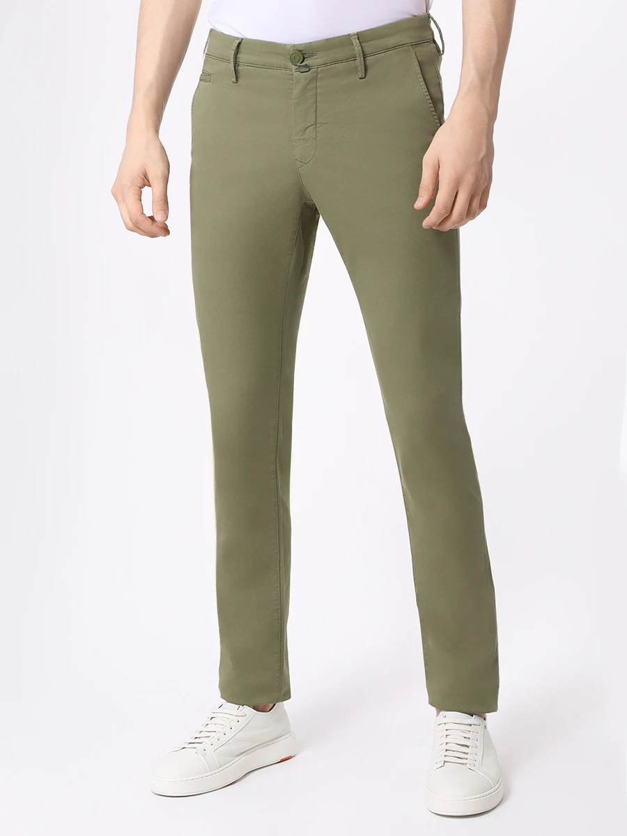 Брюки Slim Fit хлопковые JACOB COHEN UP00101S3756R49 BOBBY Зеленый  Фото 4