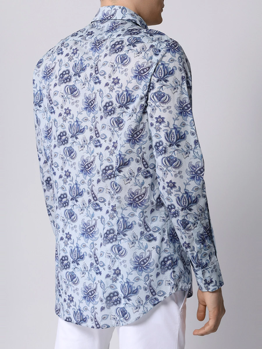 Рубашка Slim Fit хлопковая ETRO MRIB0001 99SA537 X0880 Голубой  Фото 3