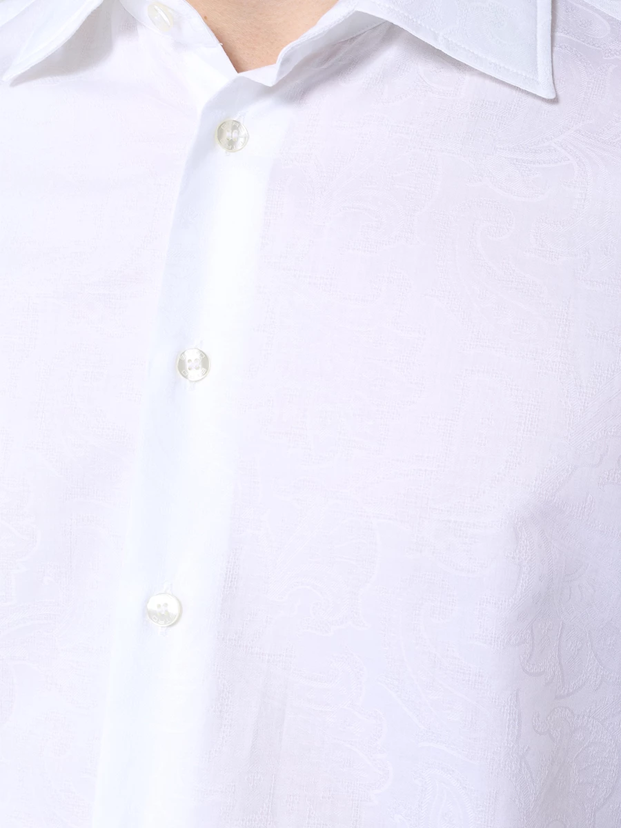 Рубашка Slim Fit хлопковая ETRO MRIB0001 99TT513 S8461 Белый  Фото 5