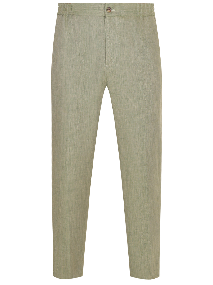 Брюки льняные ETRO MRED0006 99TU3C9 V6482 Зеленый 
