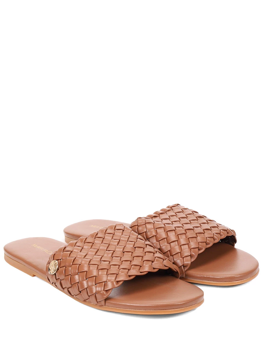 

Шлепанцы кожаные, Коричневый, Woven Slider CR 24
