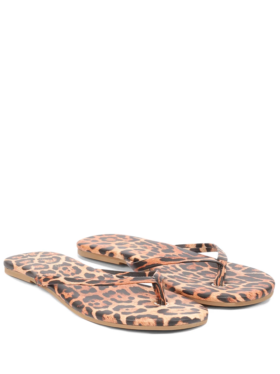 

Шлепанцы кожаные, Анималистичный принт, Sandals CR 24