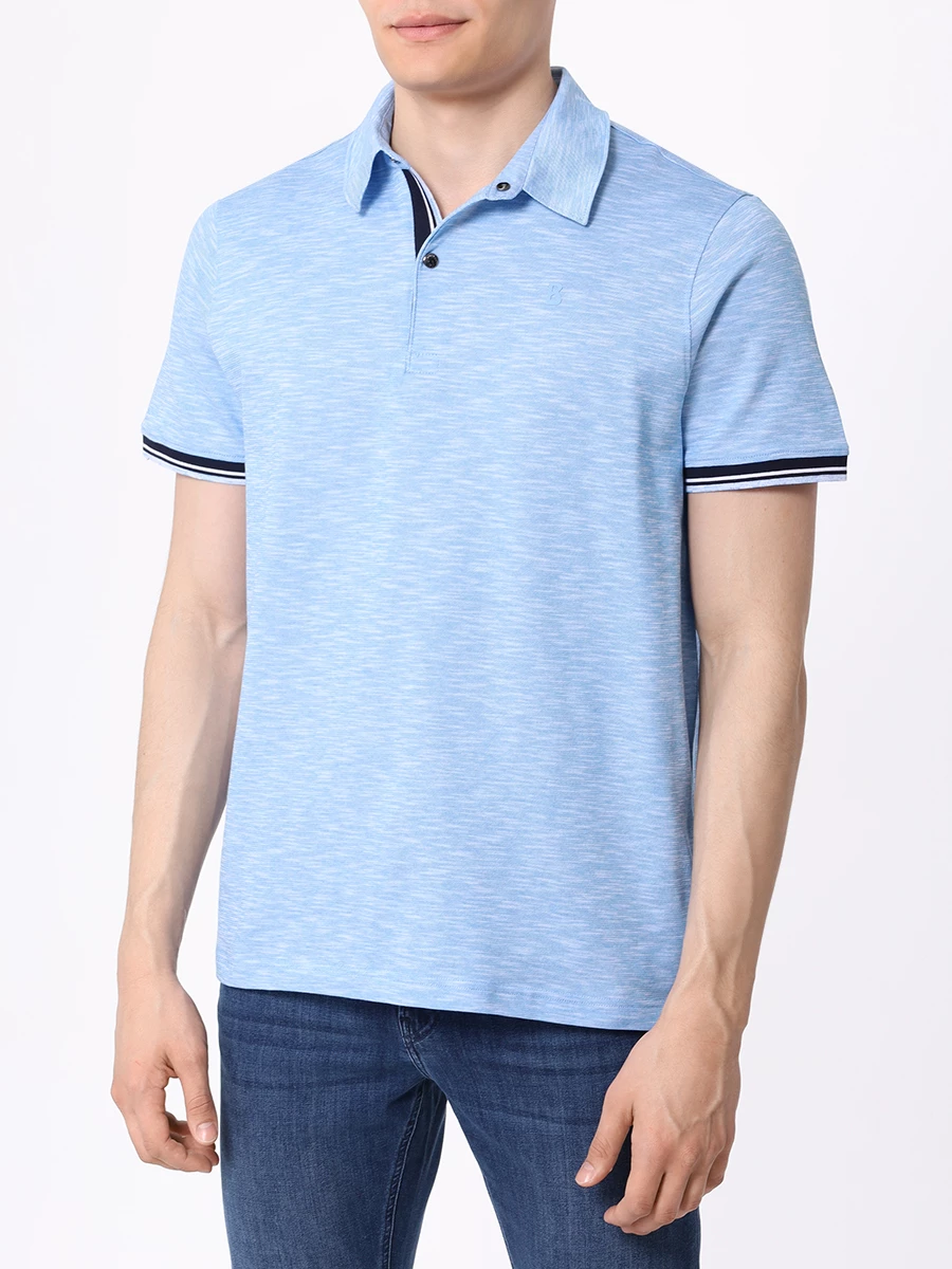 Поло хлопковое BOGNER 58208872/368 SAMU-1 Голубой  Фото 4