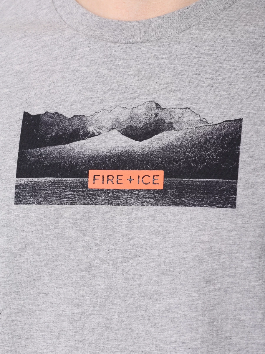 Футболка хлопковая с принтом BOGNER FIRE + ICE 54407308/948 MICK3 Серый  Фото 5