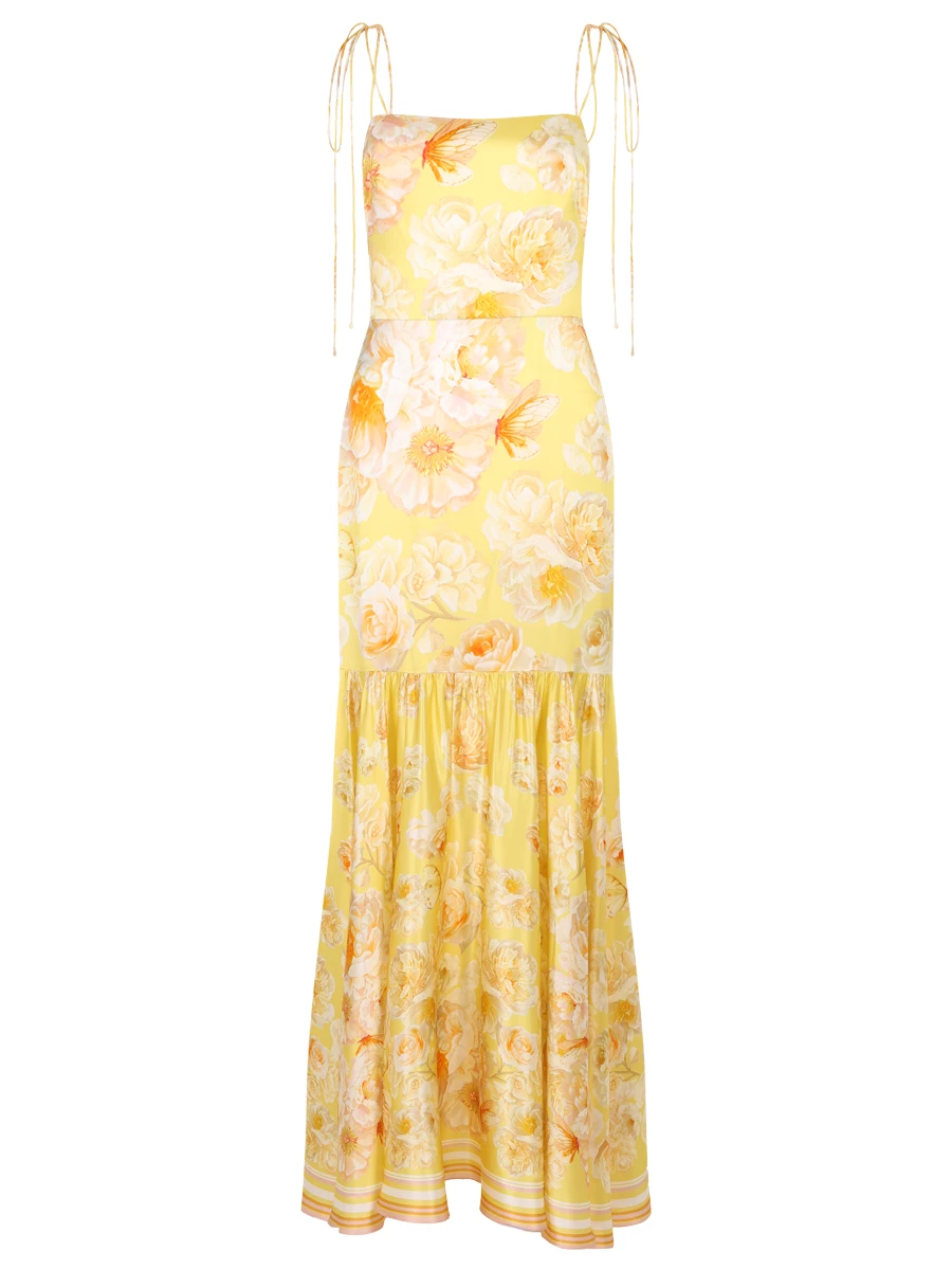 Платье шелковое Jacinte YVON JACINTE, размер 42, цвет желтый