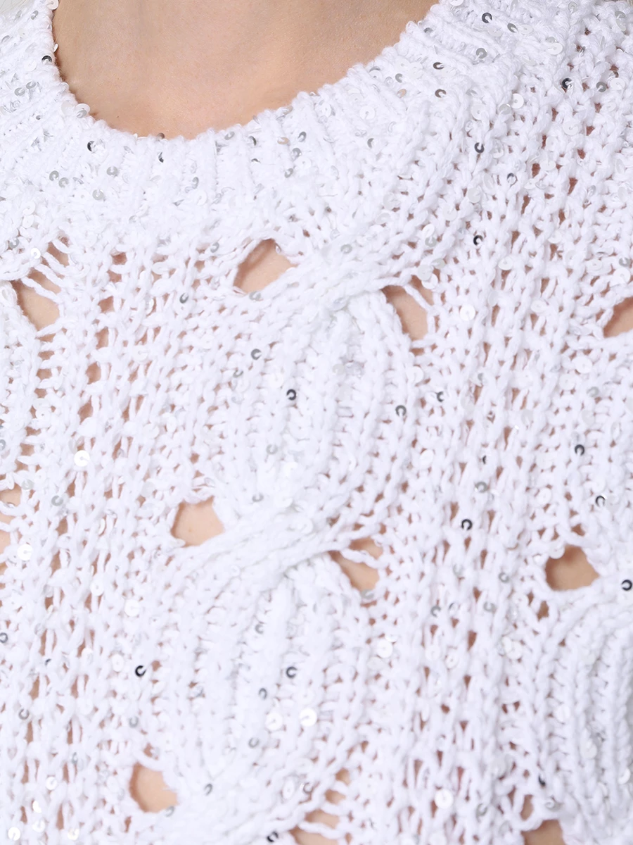 Жилет комбинированный LORENA ANTONIAZZI P24138MJ35A_2905 1280 Белый  Фото 5